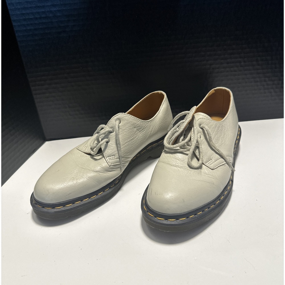 Dr. Martens 1461 Patent Leather Tan Ivory Shoes, Mens 9 / EU 42 RARE